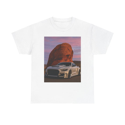 Widebody Mustang Tee | Street Car Enthusiast Shirt T-Shirt Printify White S 
