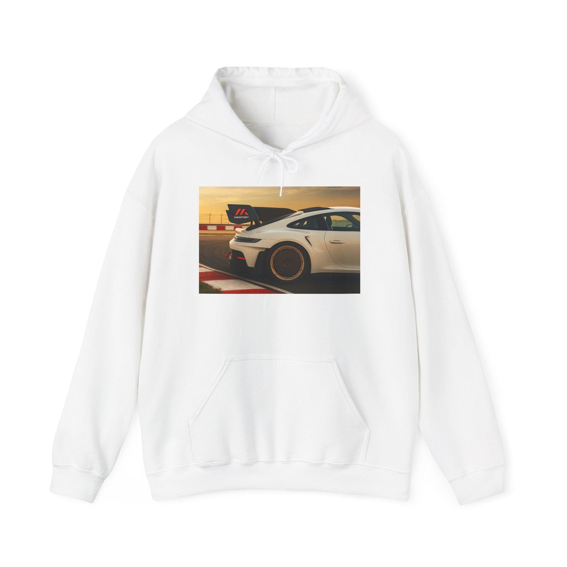 Racing Enthusiast Hooded Sweatshirt Hoodie Printify S White 